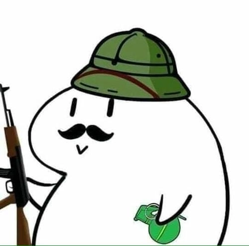 Hình chế cầm súng meme 