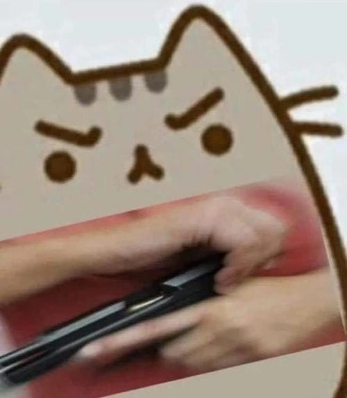 Meme tay cầm súng bắn 